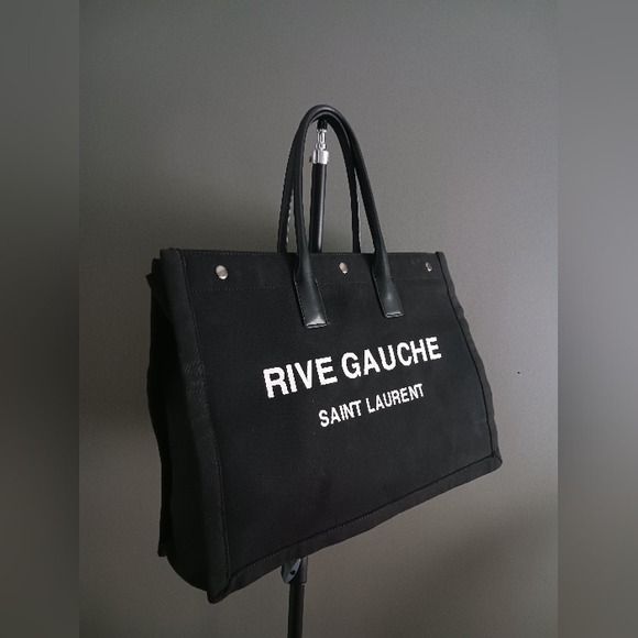 Fashion Design Like [Saint Laurent] Rive Gauche Tote Bag in Black Canvas - Picture 5 of 15